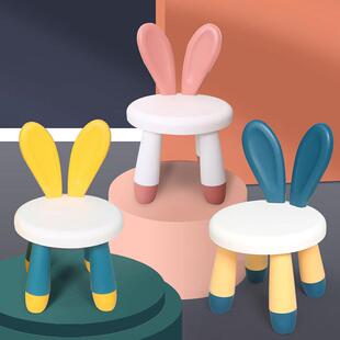 儿童凳子靠背椅塑料加厚幼儿园宝宝卡通小板凳可爱防滑家用座椅