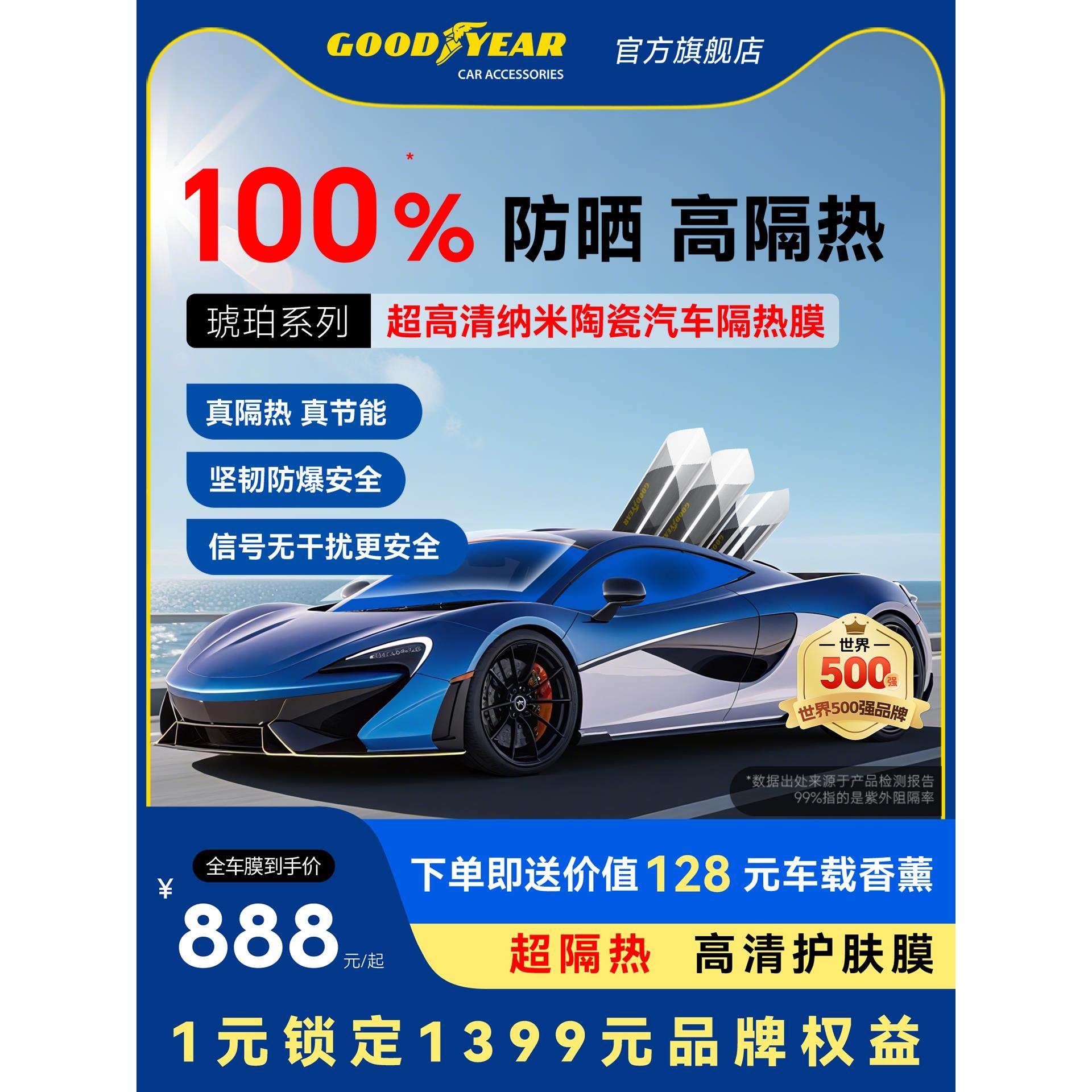 固特异车膜汽车玻璃膜车窗贴膜太阳膜防晒隔热膜全车前挡风防窥膜,汽车用品/电子/清洗/改装,玻璃防爆隔热膜,淘宝优惠券,粉丝福利购,淘宝优惠卷