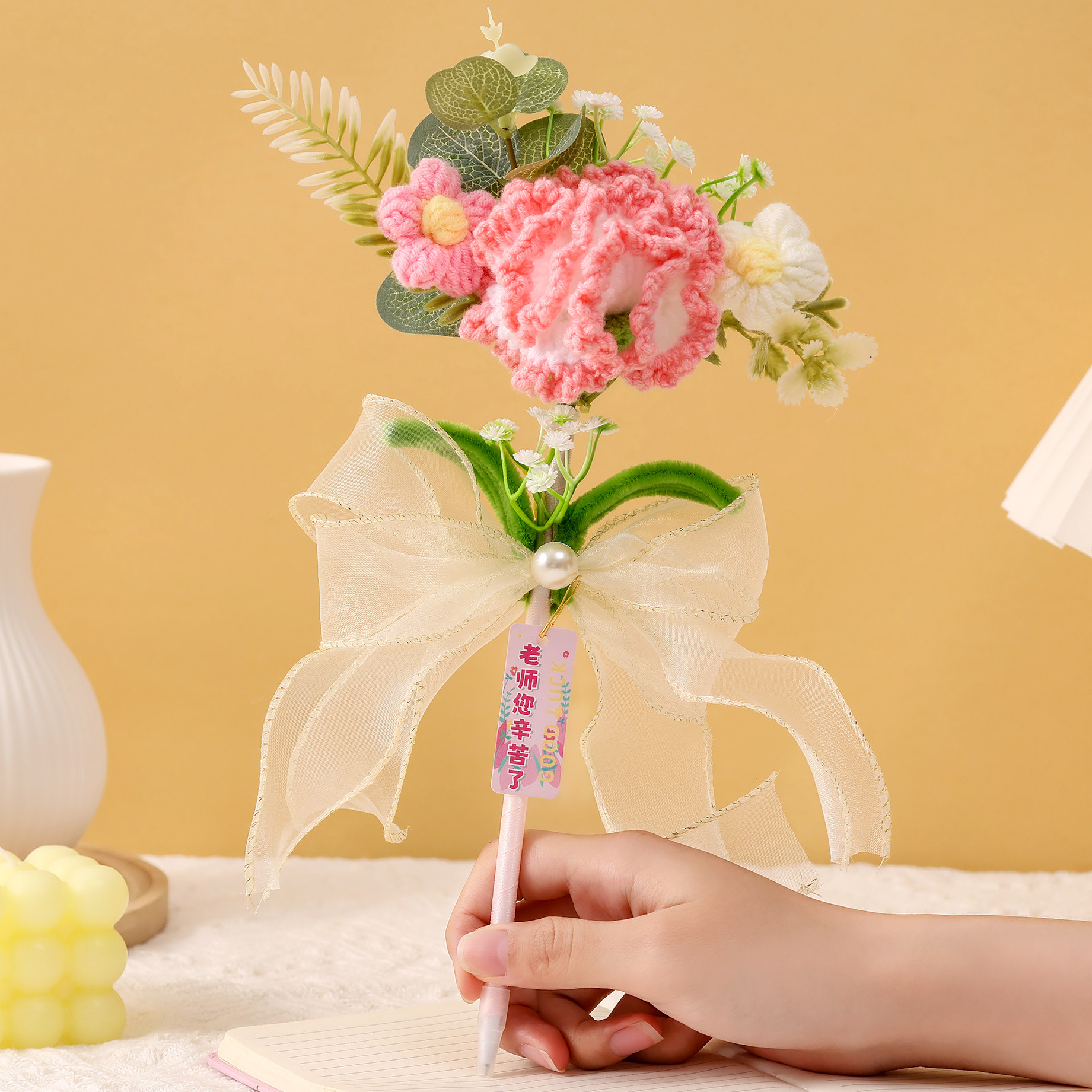 教师节仿真花束笔礼物送老师