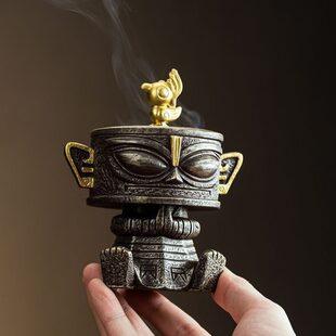 招财三星香炉镂空迷你香薰炉宝香炉小祥创意进摆件室内云盘堆香炉