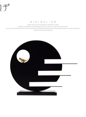 新中式金属雕塑艺术品摆件酒店售楼处展J厅创意雕塑台摆台软装饰