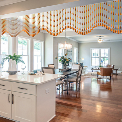 桃木葫芦珠帘门对门隔断r帘水晶门帘G玄关免打孔挂帘装饰遮挡拱形