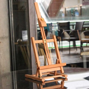 博艺轩画材 桌面台式画架画板榉木展示广告架折S叠写生素描小画架