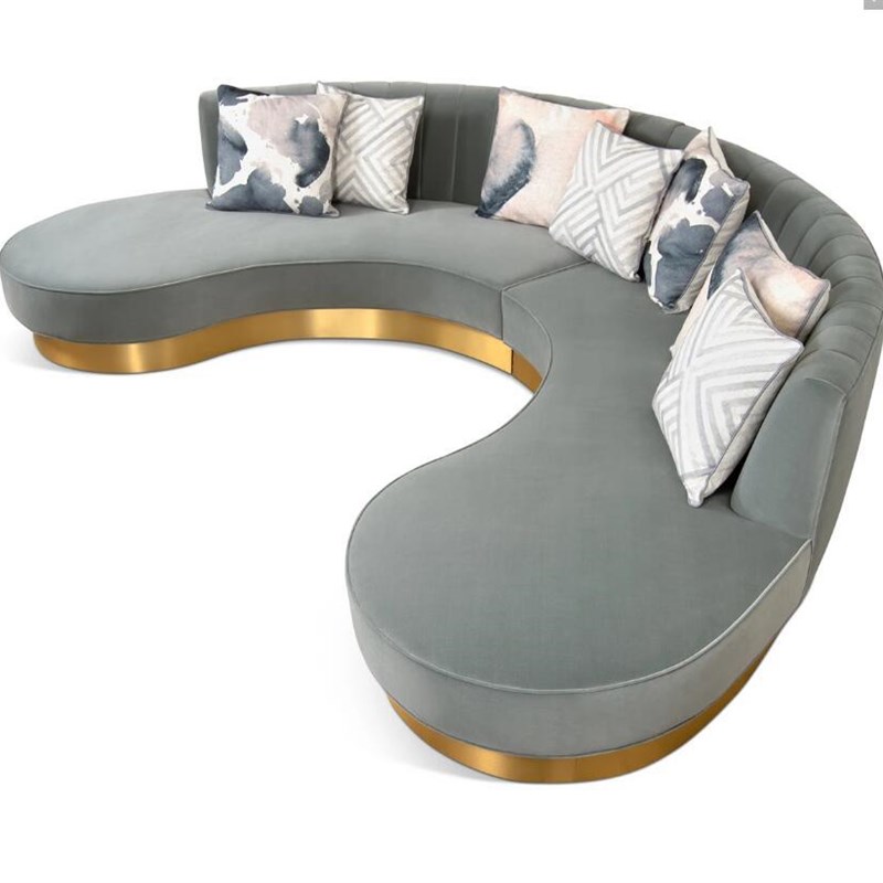 北欧轻奢半弧形组合美容院商务酒店写字楼整形医院半弧形沙发创意