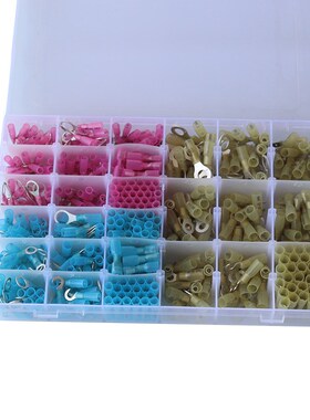 跨境现货BHT200PCS组合套盒装防水热缩冷压接线端子头铜线耳