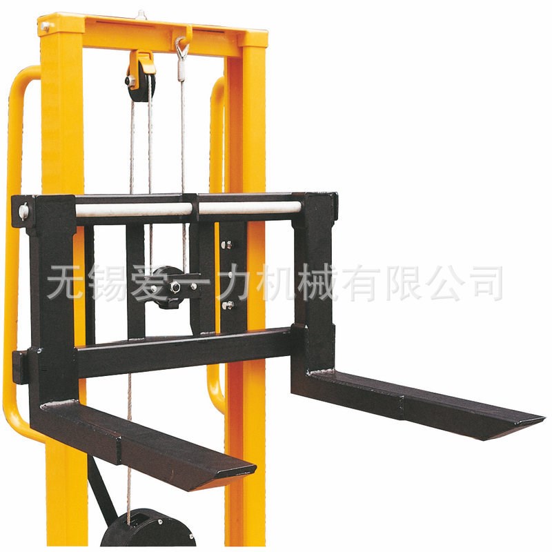 手动叉车WS50机械手摇绞盘堆高车可调货叉搬运装卸堆垛托盘地牛