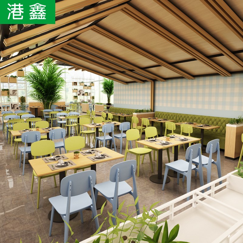 网红奶茶甜品汉堡烧烤小吃店面馆清吧咖啡厅简约卡座沙发桌椅组合