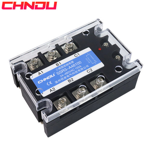 三相ssr固态继电器12v24直流控交流380v ssr3-d4840a 60a 2散热