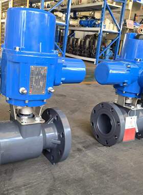 上海科耐迪电动塑料球阀Q941F-10U配智能型电动执行器KND-LQ10