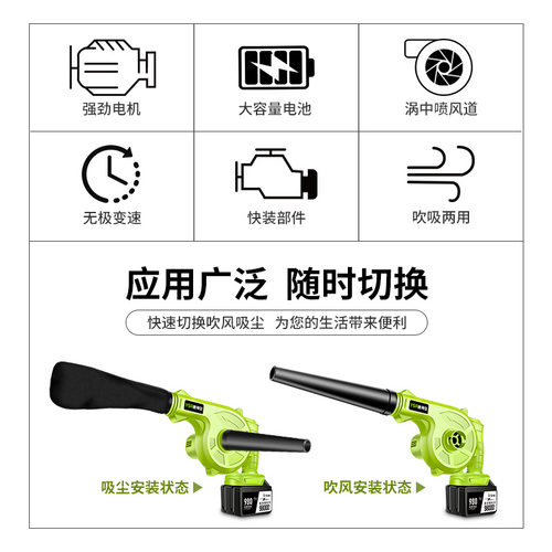 鹰视安充电式吹风机锂电鼓风机大功率工业家用车载烧烤电脑除尘器
