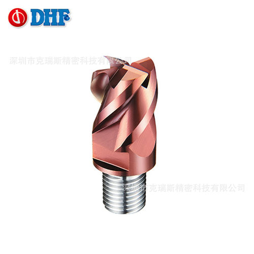 DHF 锁牙式钨钢刀头 X-UET1204 12.0*4F 德信发 高速高硬立铣刀头
