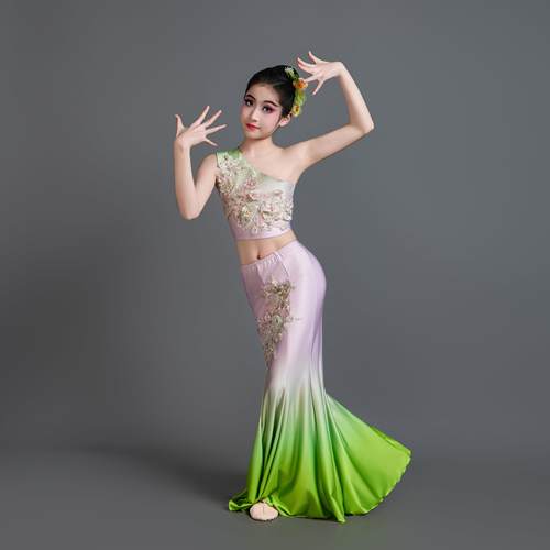 傣族舞蹈服儿童女孔雀舞