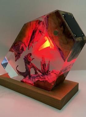 高级家居树脂摆件哥斯拉摧毁城市工艺品摆件朋友同事节日生日礼物