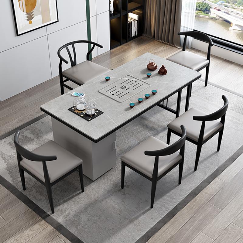 岩板茶台桌商务接待茶桌功夫茶几茶台一体式泡茶桌阳台茶桌椅组合