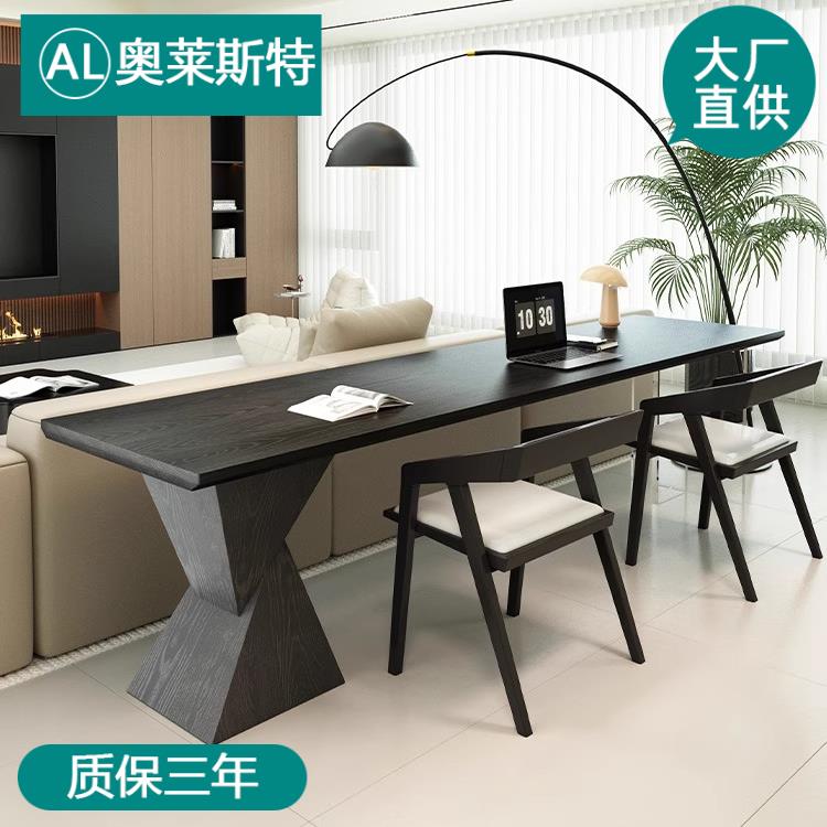 实木横厅沙发后长条桌压克力客厅书桌大长去客厅化大桌阅读学习桌