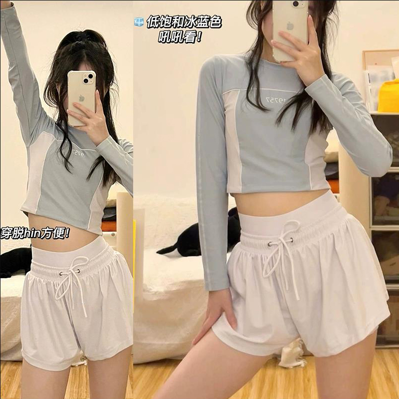 泳衣女2025年新款分体式保守高级感微胖女孩遮肉显瘦纯欲防晒长袖
