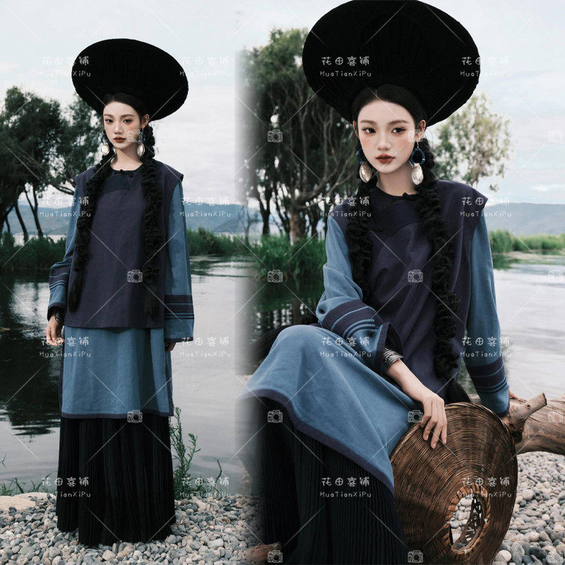 新款彝族民族服装少数民族苗族新款套装少女服饰摄影爆款写真旅拍