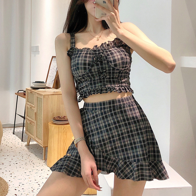 分体裙式游泳衣女夏2025年新款保守纯欲风微胖女孩遮肉高级感显瘦