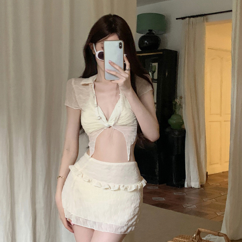 泳衣女2025年新款爆款分体裙式纯欲性感保守遮肚显瘦高级感三件套