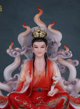 新款九尾娘娘神像九公子红狐白狐九姑娘J青丘女帝汉白玉桌面摆件