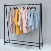 服装 店展示架落地l单杠挂衣架婚纱架中岛水管龙门货架可移动带轮