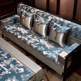 中式红木沙发坐垫套罩沙发巾四季通用高档罗汉床座垫防滑盖布定制