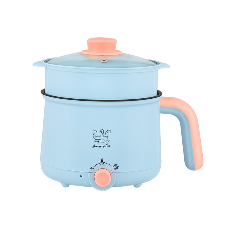 电煮锅学生宿舍迷你小型火锅泡面C多功能锅全自动一体不粘锅家用