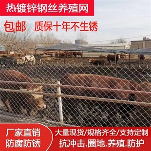 勾花网镀锌防锈铁丝网围栏养殖养狗牛羊钢丝网家用养鸡护栏隔离网