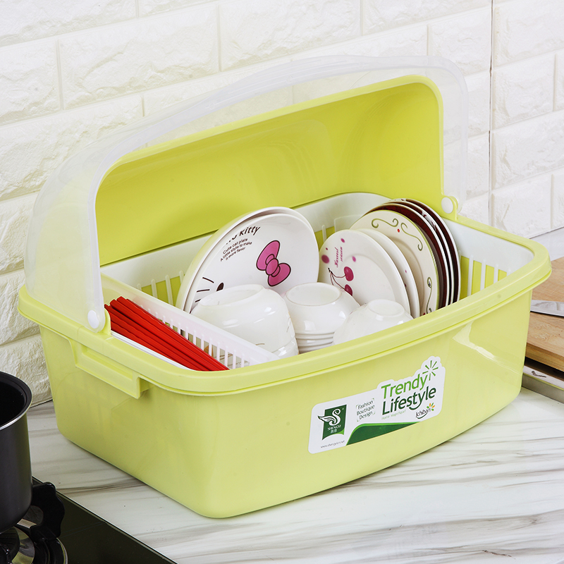 特大号塑a料碗柜厨房放碗架沥水架带盖碗碟架碗筷餐具收纳盒置物
