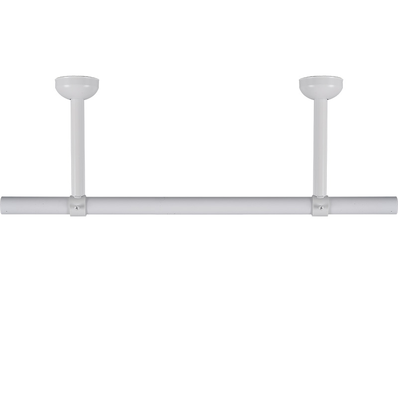 白色不锈钢固定式晾衣杆阳台顶装固定晾衣架单杆凉U衣架杆式晒衣