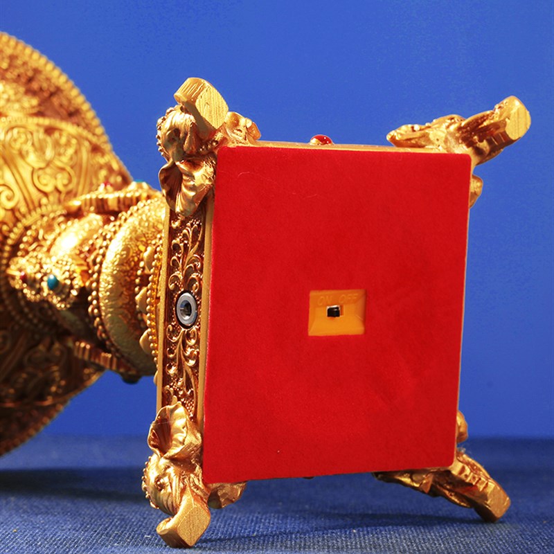 led电子酥油灯座插电充电家x用四方吉象摆件供灯八吉祥用品灯烛台