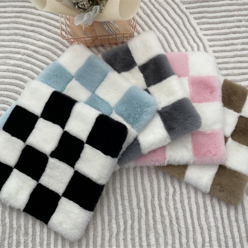 棋盘格坐垫椅子垫卧室梳妆台地垫办公椅坐垫沙Q发凳子垫方格地毯