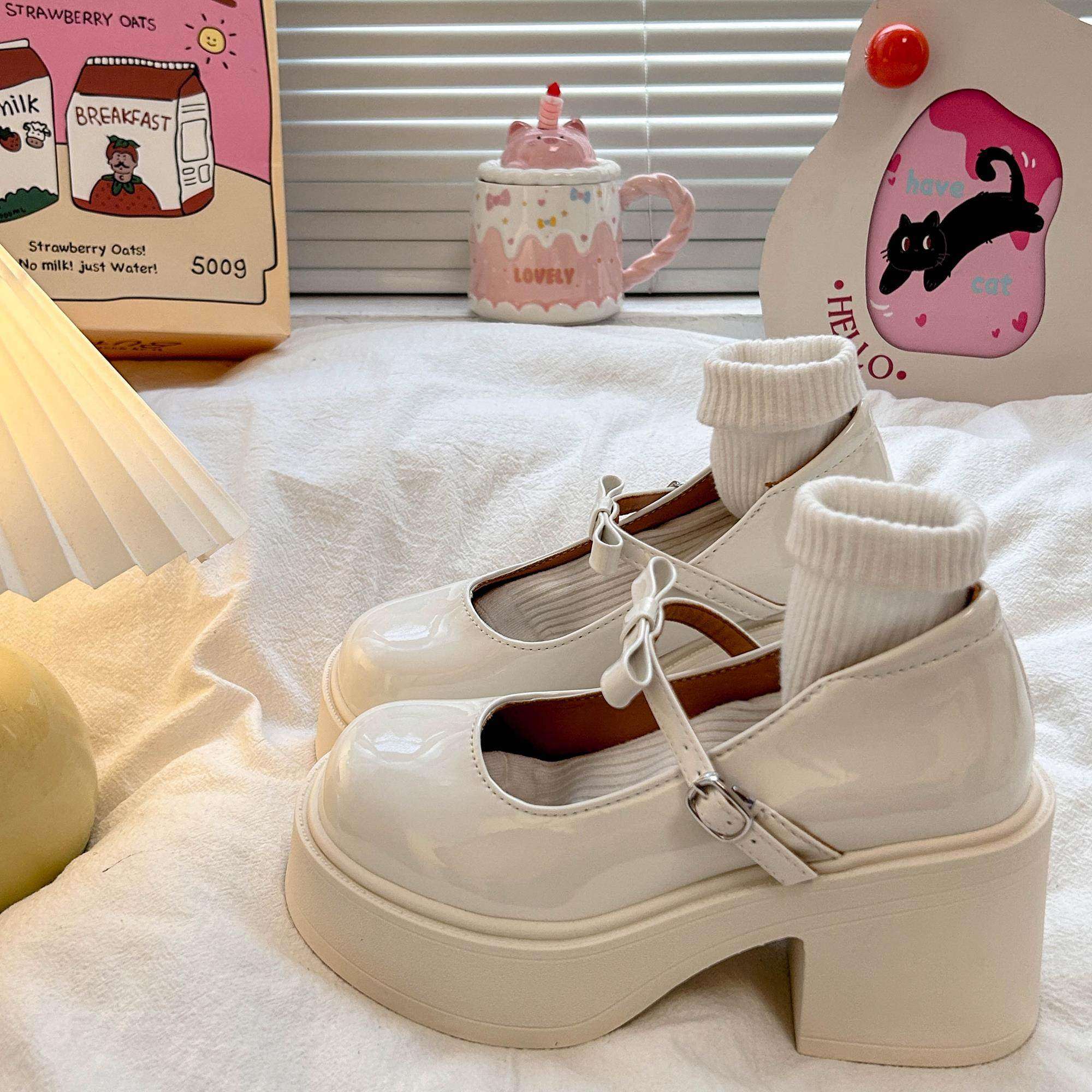 厚底蝴蝶结玛丽珍单鞋女2025新款秋季配裙子百搭法式高跟jk小皮鞋