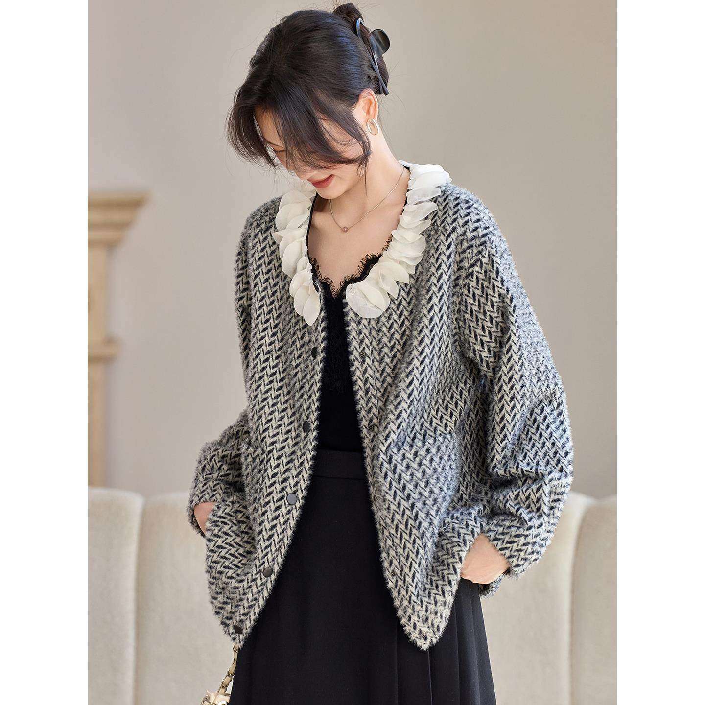 针织开衫外套女春秋装2025新款今年流行爆款韩版时尚洋气毛衣外搭