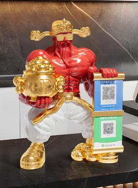 高档肌财神爷招财摆件公司肉开办公室收银B-017台桌面装业饰送品