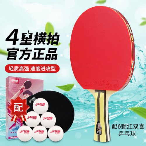 红双喜DHS狂飚四星直拍双面反胶