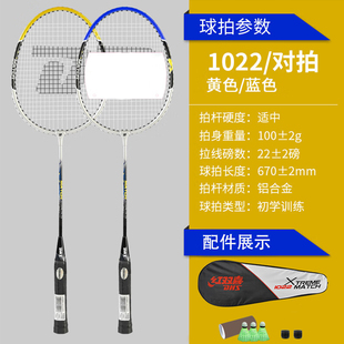 红双喜1022铝合金羽毛球拍减震回弹灵活控球型(防守兼备）对拍