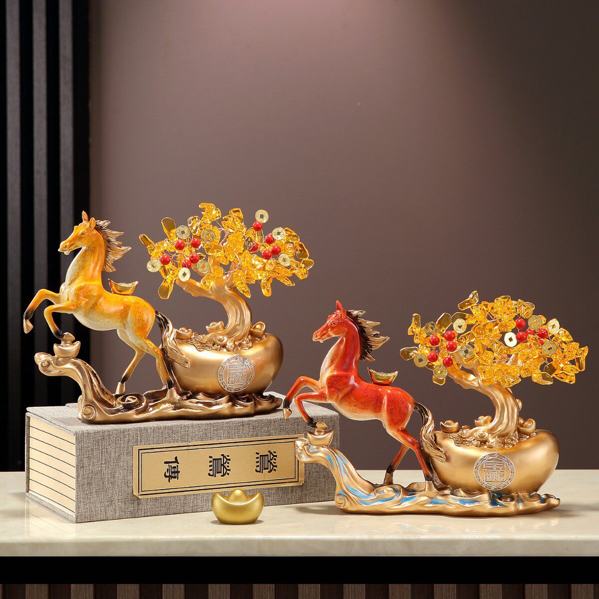 马上有钱发财树摆件客厅酒柜玄关
