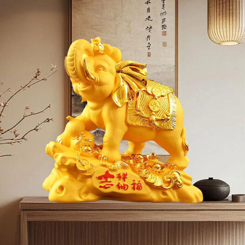 纳福象树脂工艺品摆件酒柜玄关高