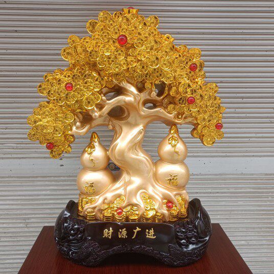 特大发财树财源广进树脂工艺品吧