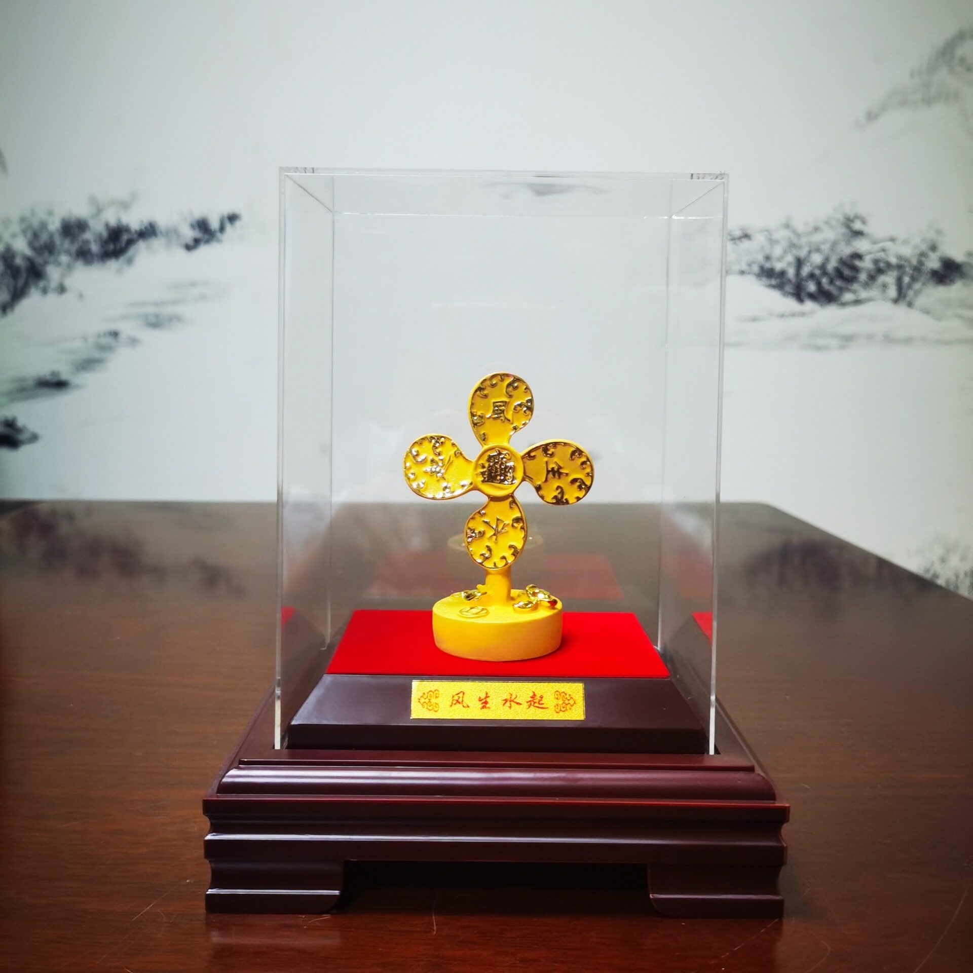 家居摆件一帆风顺沙金摆件工艺品