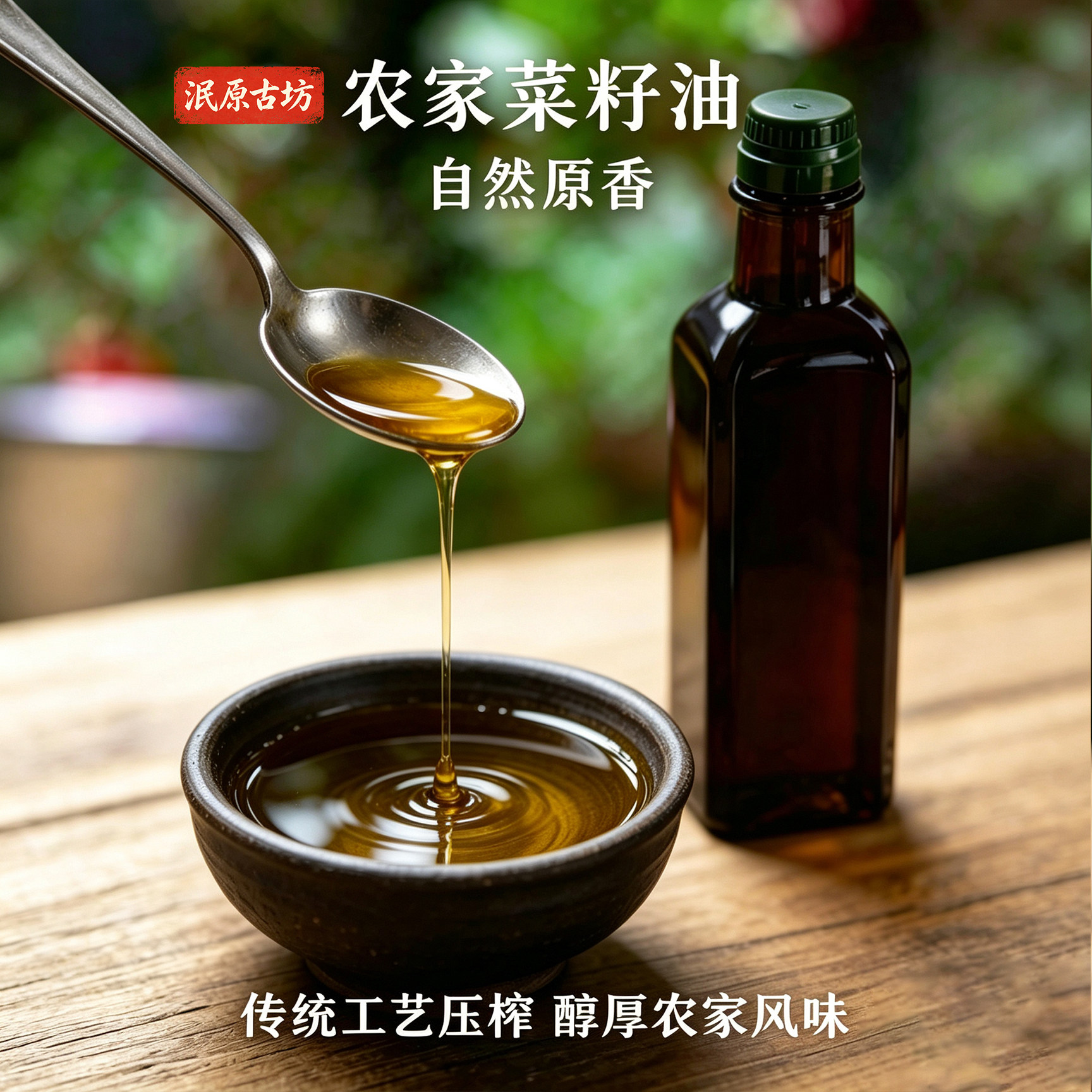 农家自榨菜籽油物理压榨工艺醇厚食用油土菜油浓香尝鲜小瓶500ml