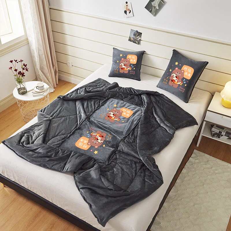 加厚两用抱枕被子办公室折叠午睡枕头毯子二合一沙发汽车靠枕车载