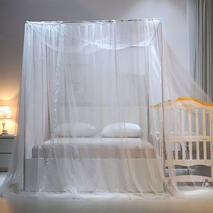 热销蚊帐特殊尺寸蚊帐榻榻米架子床四柱落地加密圆床床款蚊帐