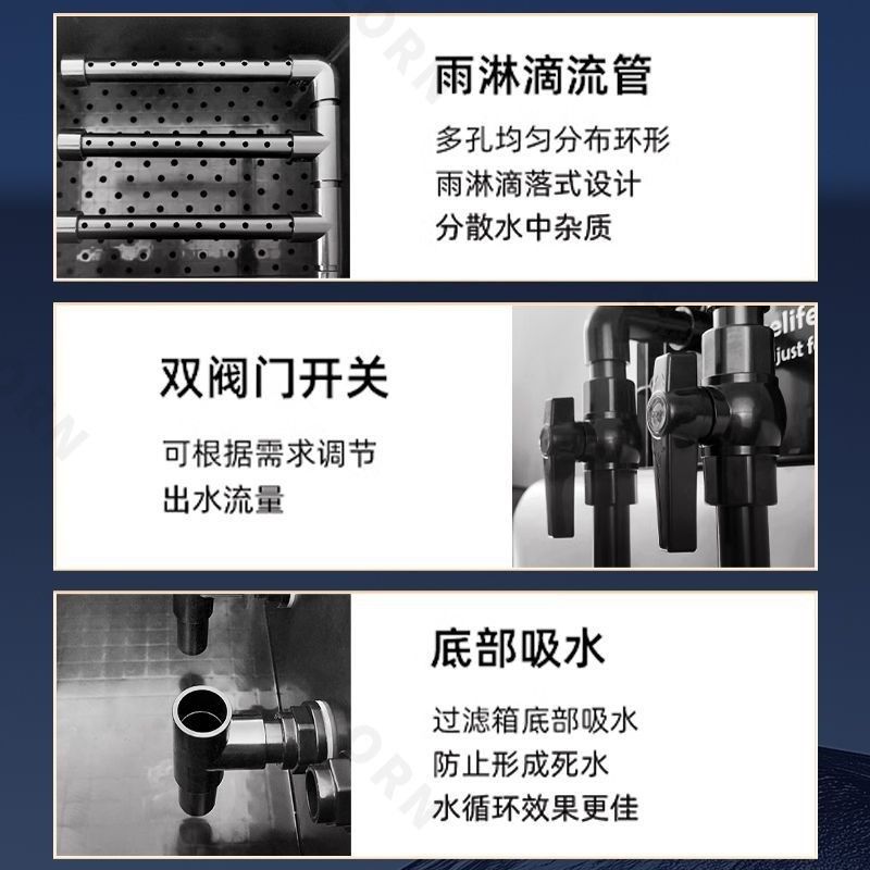 Solorn品牌 内置周转箱鱼缸过滤过滤器滴流鱼盆365天不用换水