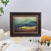 巨人山招财油画桌面摆件客厅背景墙装 饰画靠山挂画卧室办公室壁画