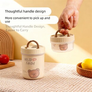 早餐杯带盖便携牛奶杯豆浆杯可微波炉汤杯隔夜燕麦儿童外带吸管