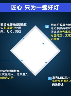 LED净化灯平板灯洁净灯30x120吸顶灯薄无尘车间洁净室手术医院灯