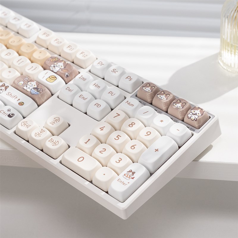 漫步猫M108机械键盘gaskvet结构客制化有线无线女生办公静音麻将