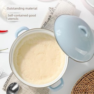 搪瓷猪油罐带盖家用耐高温老式荤油罐双耳大容量储油盆装辣椒油罐